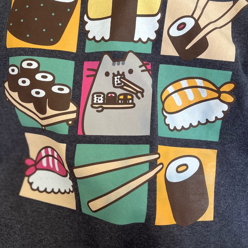 PUSHEEN Unisex Grey Sushi Pullover Sweatshirt Size Large - Picture 2 of 9